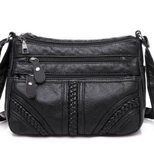 Small Square Bag Soft Leather Single Shoulder Bag Fashion Woven Lace Sideband Sidekick Bag Leisure