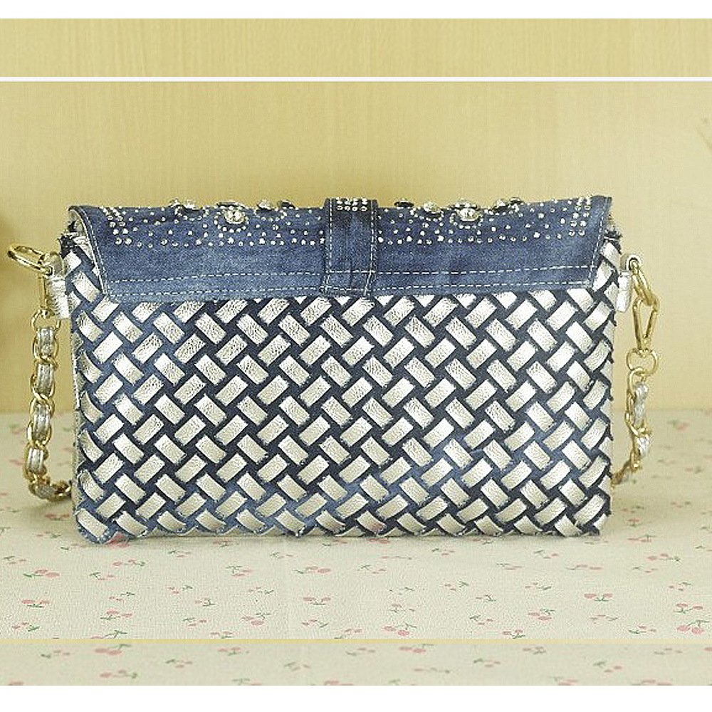 Diamond Denim One-shoulder Crossbody Bag - Image 7