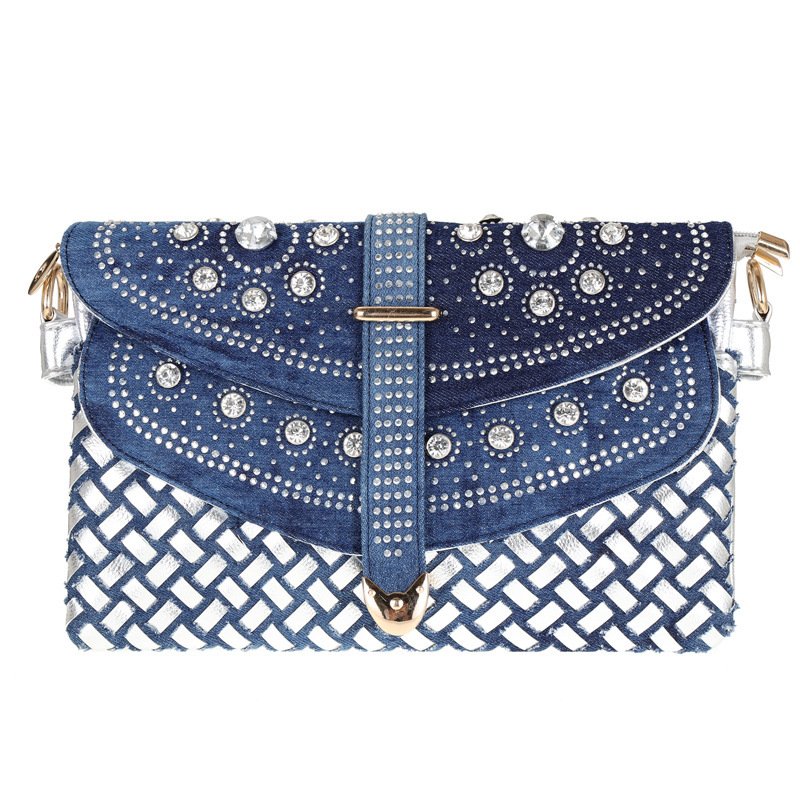 Diamond Denim One-shoulder Crossbody Bag - Image 9