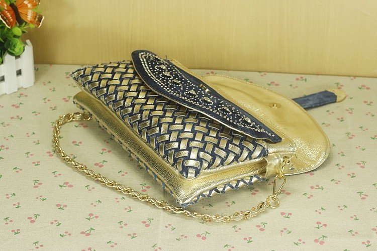 Diamond Denim One-shoulder Crossbody Bag - Image 5